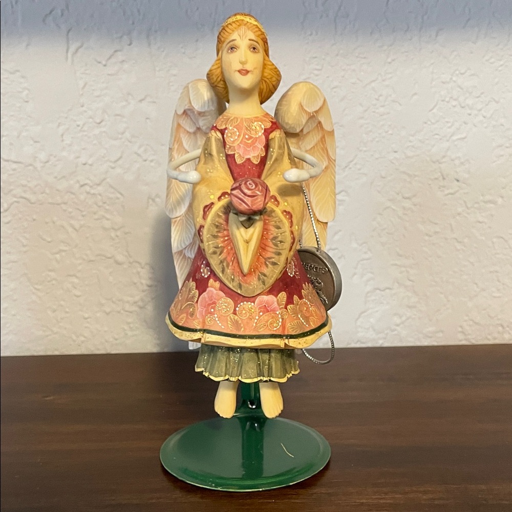 G. Debrekht Red, Gold and Pink  Angel Ornament